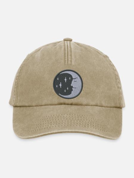 Mond bestickt - Relaxed Vintage Cap - Vintage Beige