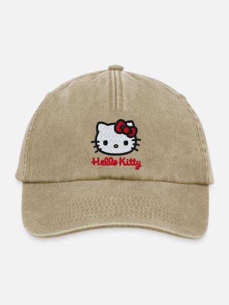 Hello Kitty Stick Portrait - Relaxed Vintage Cap - Vintage Beige