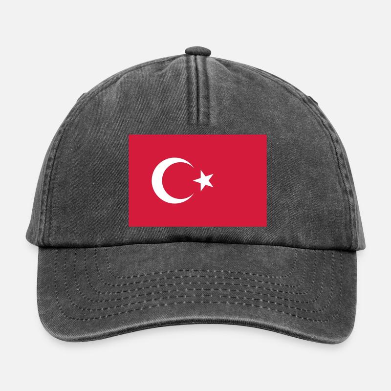 Turkey flag / Drapeau Turquie - Relaxed Vintage Cap - vintage black