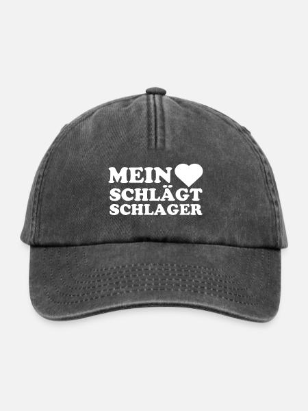 Snapback Cap - Relaxed Vintage Cap - Vintage Schwarz