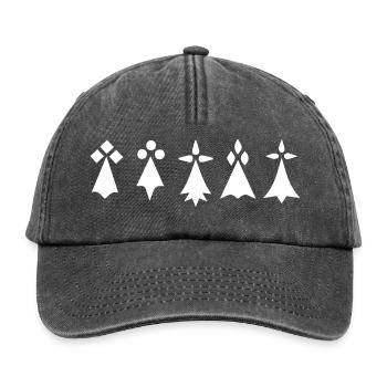 Les hermines de Bretagne 2 - Casquette vintage décontractée - noir vintage - Devant