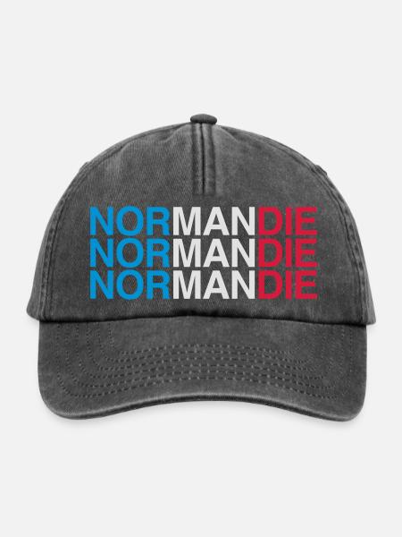 NORMANDIE Frankreich France Flag - Relaxed Vintage Cap - Vintage Schwarz