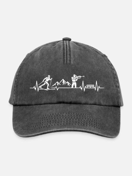 Biathlon Geschenk Biathlet Wintersport - Relaxed Vintage Cap - Vintage Schwarz