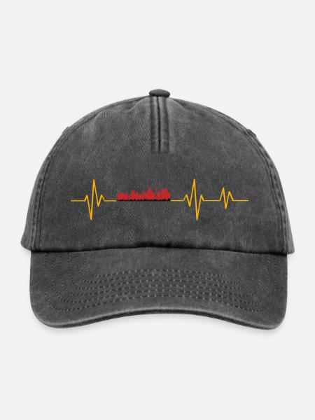 Heartbeat Dortmund - Geschenkidee - Relaxed Vintage Cap - Vintage Schwarz