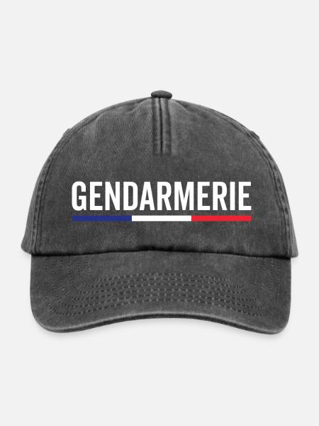 Gendarmerie Frankreich detailliertes Emblem - Relaxed Vintage Cap - Vintage Schwarz