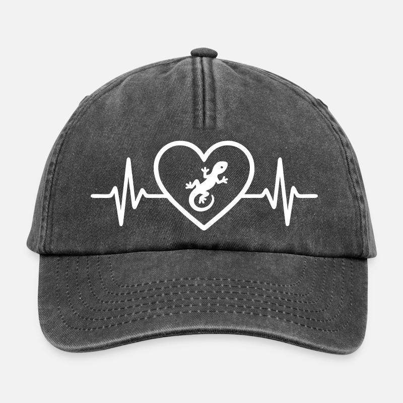 Herz-Eidechse - Relaxed Vintage Cap - Vintage Schwarz