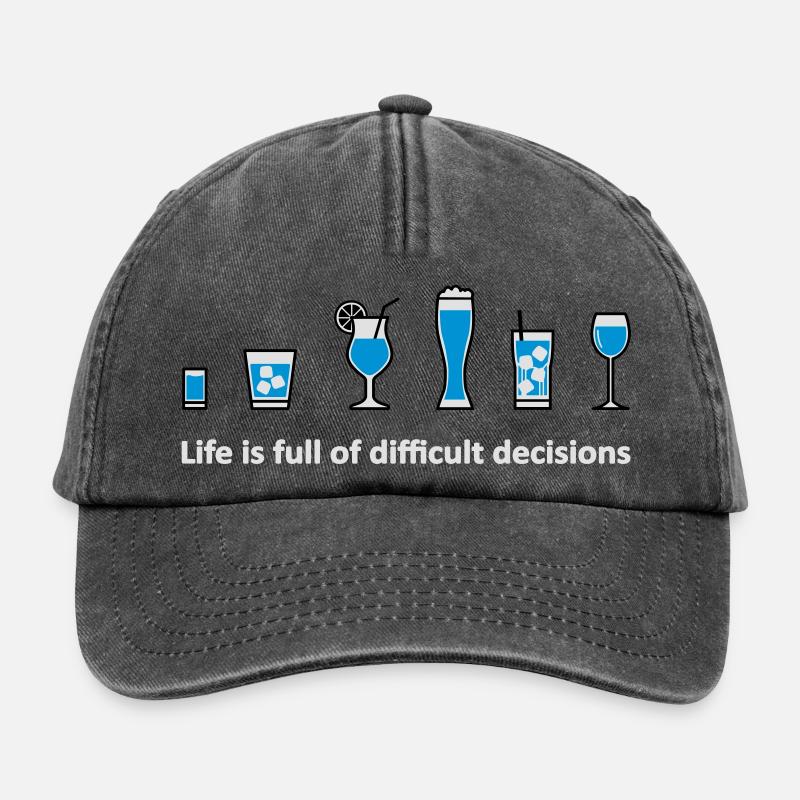 La vie est pleine de décisions difficiles - Casquette vintage décontractée - noir vintage