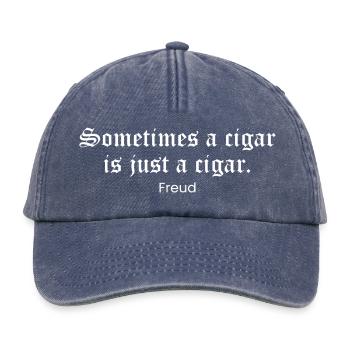 Parfois, un cigare n’est qu’un cigare - Citation de Freud - Casquette vintage décontractée - vintage bleu jeans - Devant