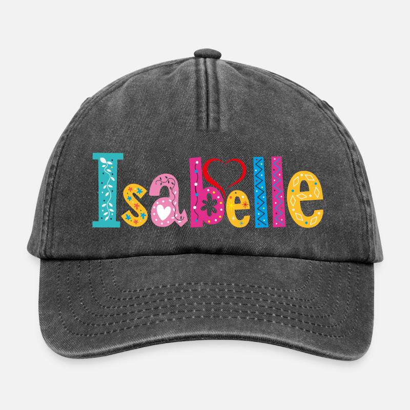Personalized Isabelle Name - Relaxed Vintage Cap - vintage black