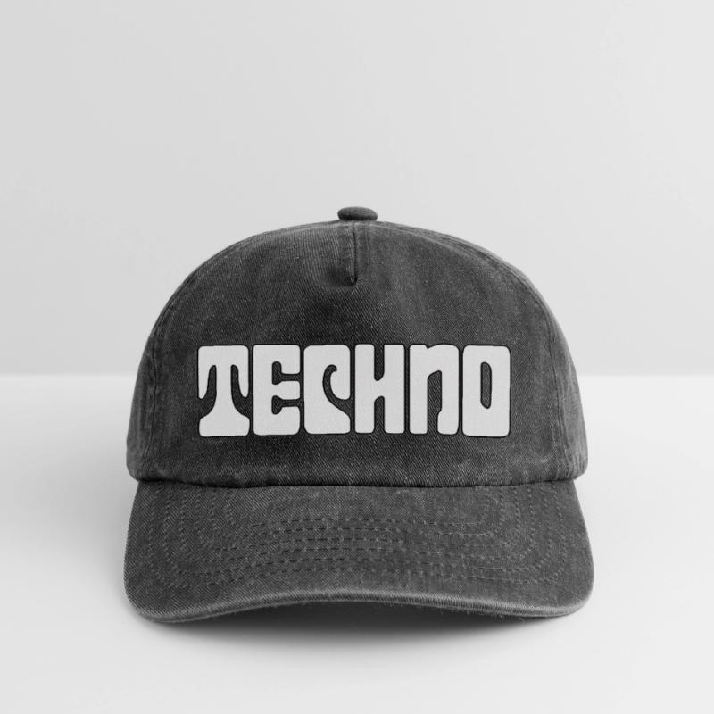 Futuristic Techno Pattern Tee Relaxed Vintage Cap