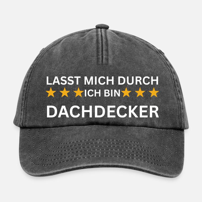 Lasst mich durch – Ich bin Dachdecker - Relaxed Vintage Cap - Vintage Schwarz