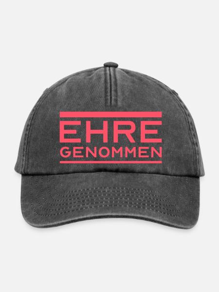 Ehre Genommen - Relaxed Vintage Cap - Vintage Schwarz