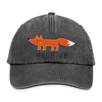 sly fox cunning fox comic funny sayings - Relaxed Vintage Cap - vintage black - Front