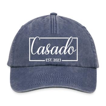 2023 Fête de mariage du marié de fiançailles - Casquette vintage décontractée - vintage bleu jeans - Devant