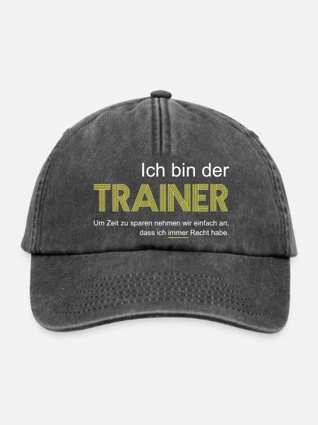 Trainer T-Shirt - Relaxed Vintage Cap - Vintage Schwarz