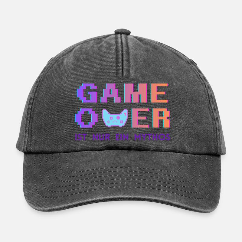 Game Over Mythos Pixel Gradient - Casquette vintage décontractée - noir vintage