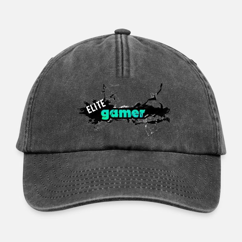 Elite Gamer Design mit dynamischem Text - Relaxed Vintage Cap - Vintage Schwarz