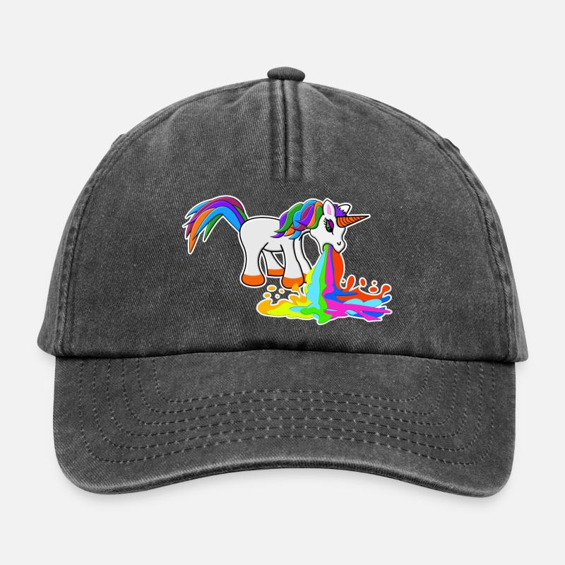 Kotzendes Einhorn - Relaxed Vintage Cap - Vintage Schwarz