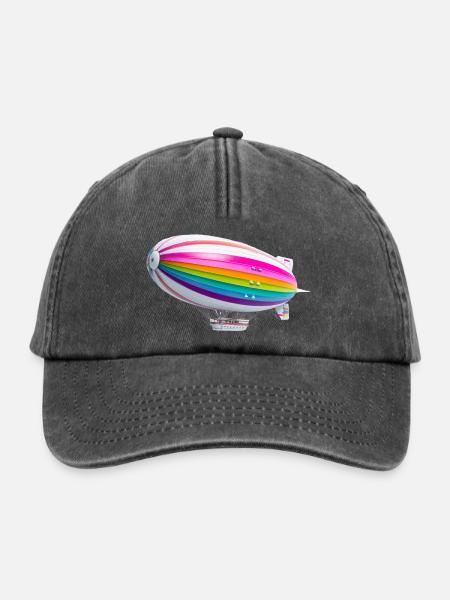 Regenbogen Zeppelin Druck - Relaxed Vintage Cap - Vintage Schwarz
