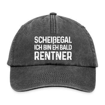 Scheißegal Ich bin eh bald Rentner - Relaxed Vintage Cap - Vintage Schwarz - Vorne