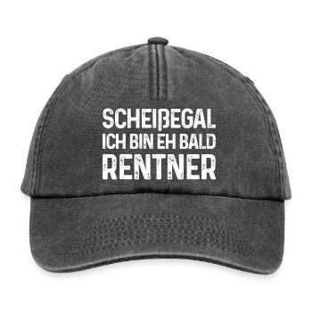 Scheißegal Ich bin eh bald Rentner - Relaxed Vintage Cap - Vintage Schwarz - Vorne