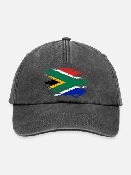 Südafrika Flagge used - Relaxed Vintage Cap - Vintage Schwarz
