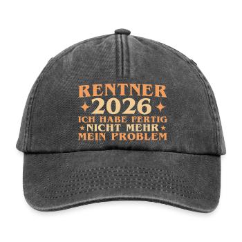 Rentner 2026 Abschied Arbeitskollege Ruhestand - Relaxed Vintage Cap - Vintage Schwarz - Vorne