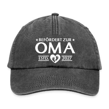 Promue grand-mère 2027 - Annonce de la grossesse - Casquette vintage décontractée - noir vintage - Devant