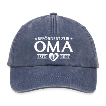 Promue grand-mère 2027 - Annonce de la grossesse - Casquette vintage décontractée - vintage bleu jeans - Devant