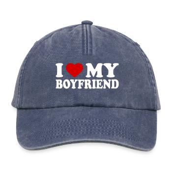 I love my boyfriend - Relaxed Vintage Cap - Vintage Denim - Vorne