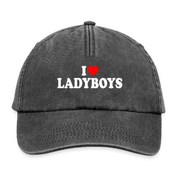 I love ladyboys - Relaxed Vintage Cap - vintage black - Front