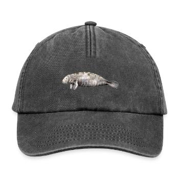 Manati - Manatee - Lamantin - Relaxed Vintage Cap - vintage black - Front