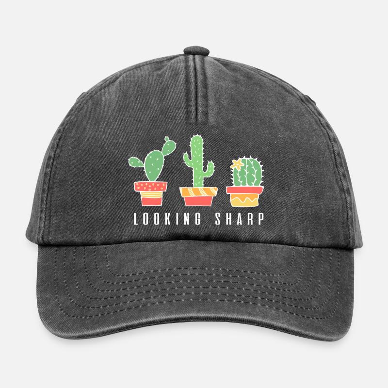 Looking Sharp Cactus - Relaxed Vintage Cap - vintage black