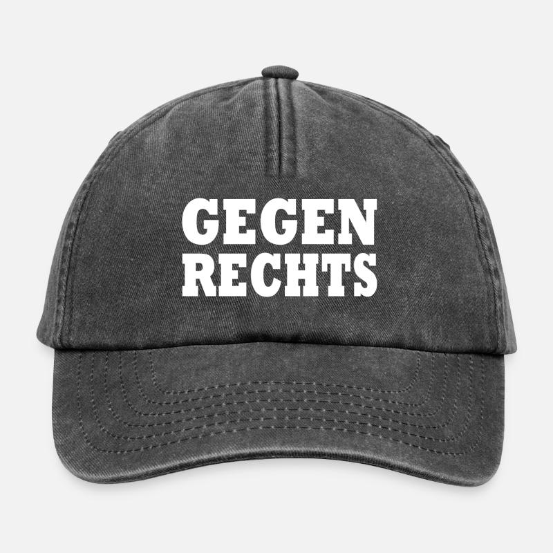 Gegen rechts - Relaxed Vintage Cap - Vintage Schwarz