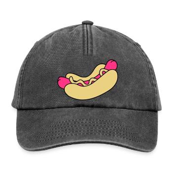 Hot Dog - Relaxed Vintage Cap - Vintage Schwarz - Vorne