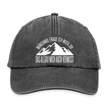 Frage ich mich, ob das Allgäu mich vermisst! - Relaxed Vintage Cap - Vintage Schwarz - Vorne