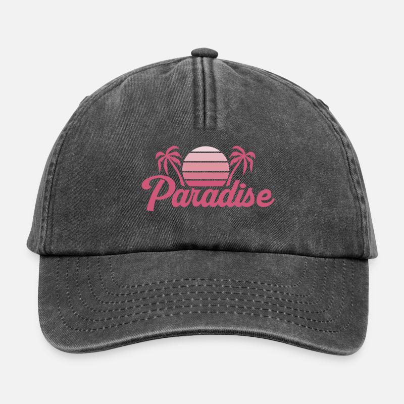 Tropical Sunset Silhouette - Relaxed Vintage Cap - vintage black