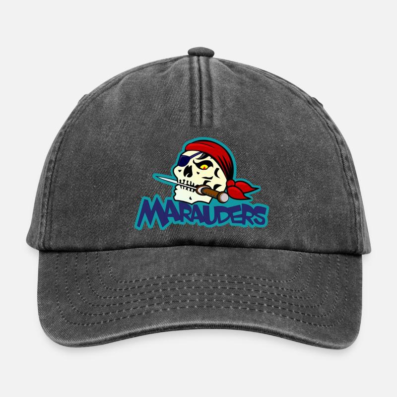 Pirate Skull Marauders - Relaxed Vintage Cap - vintage black