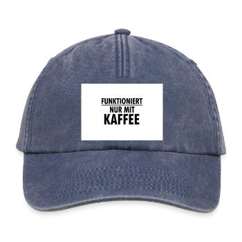 Funktioniert Nur Mit Kaffee - Relaxed Vintage Cap - Vintage Denim - Vorne