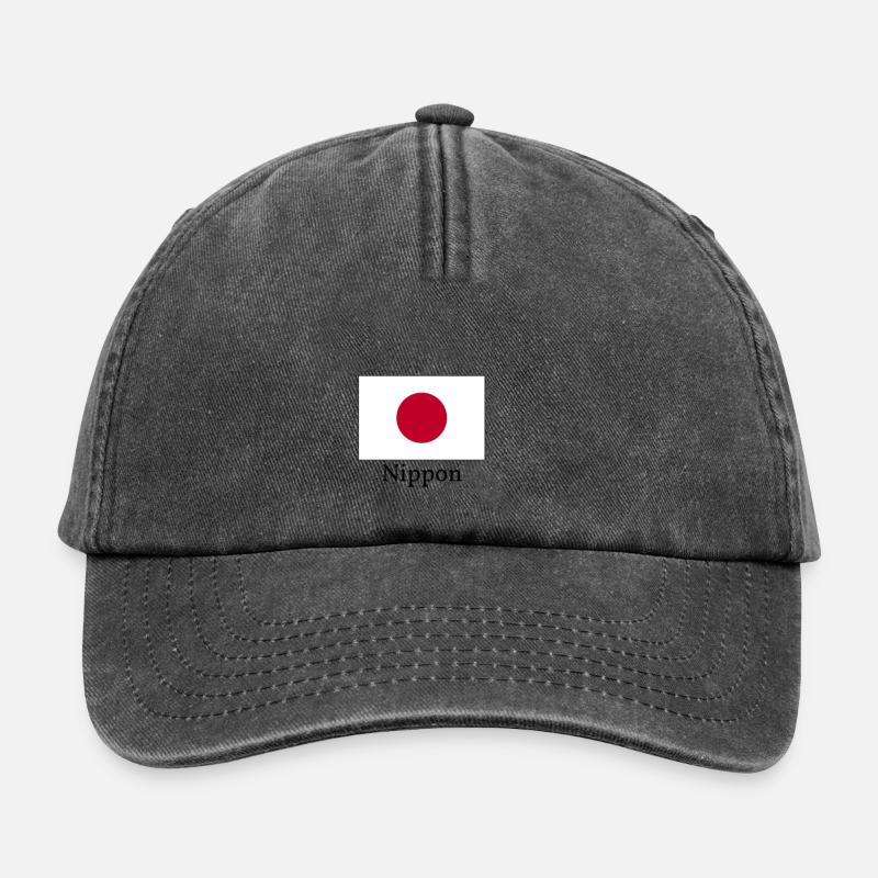 Japanisches Flaggendesign - Relaxed Vintage Cap - Vintage Schwarz