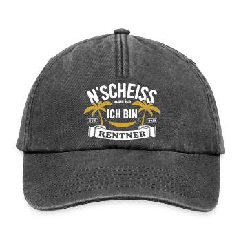 N'Scheiss muss ich ich bin Rentner - 2026 - Relaxed Vintage Cap - Vintage Schwarz - Vorne