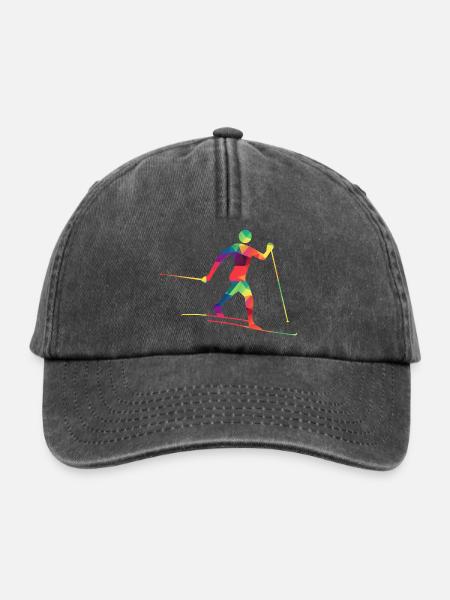 Bunter Langläufer - Relaxed Vintage Cap - Vintage Schwarz