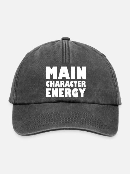 Main character energy - Relaxed Vintage Cap - Vintage Schwarz