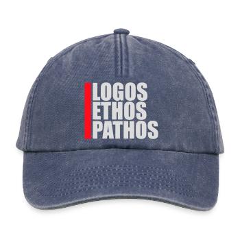 Logos Ethos Pathos Rhétorique Étudiant en Philosophie - Casquette vintage décontractée - vintage bleu jeans - Devant