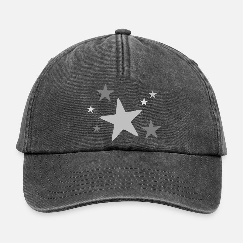 Sternengruppe mehrfarbig - Relaxed Vintage Cap - Vintage Schwarz