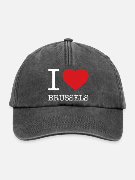I LOVE BRUSSELS Brüssel - Relaxed Vintage Cap - Vintage Schwarz