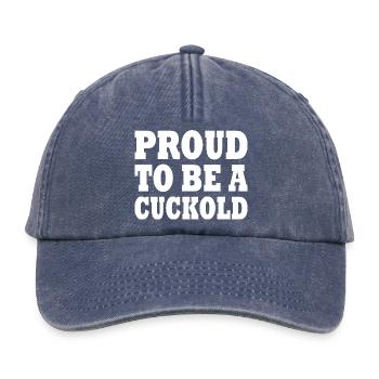 proud to be a cuckold - Relaxed Vintage Cap - vintage denim - Front