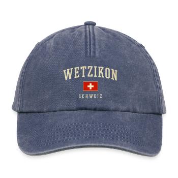 Wetzikon Schweiz Flaggenlogo - Relaxed Vintage Cap - Vintage Denim - Vorne