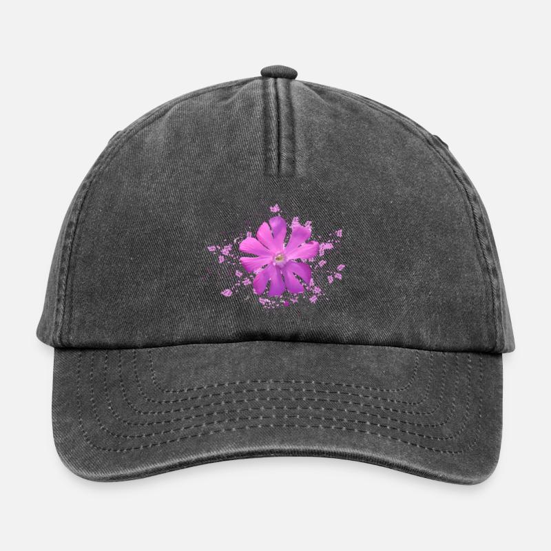 rosa Blüte rosa Blume - Relaxed Vintage Cap - Vintage Schwarz