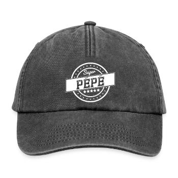 Super pépé - blanc - Casquette vintage décontractée - noir vintage - Devant